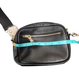 Elegant Black Leather Belt Bag